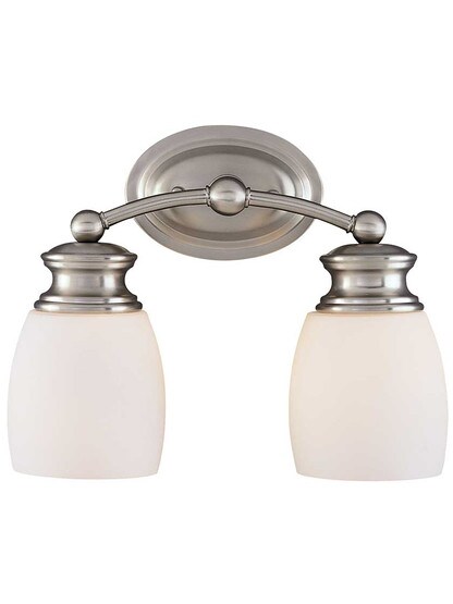 Elise 2-Light Bath Sconce in Satin Nickel.